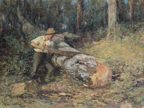 Frederick Mccubbin Sawing Timber oil painting image